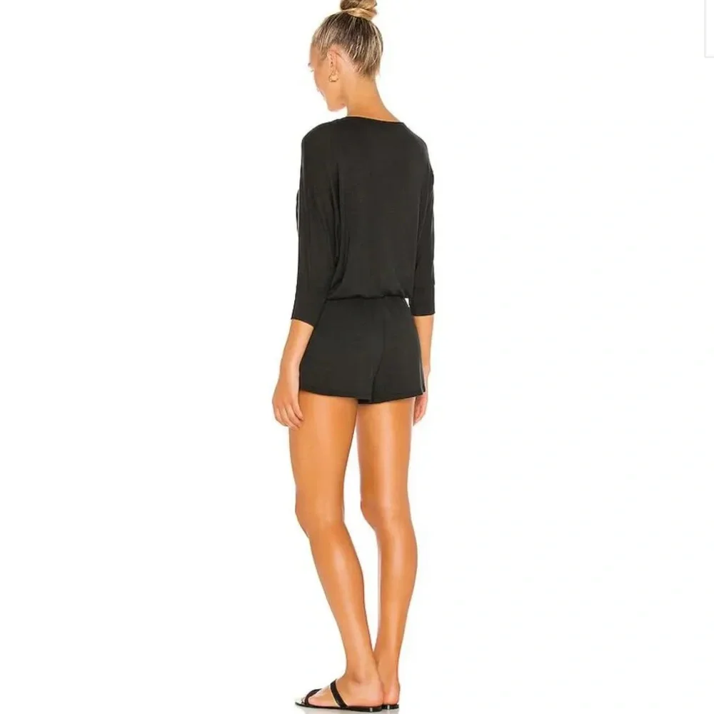 LVHR Sabina Romper in Black Size Medium Super Soft Micro Modal with Pockets